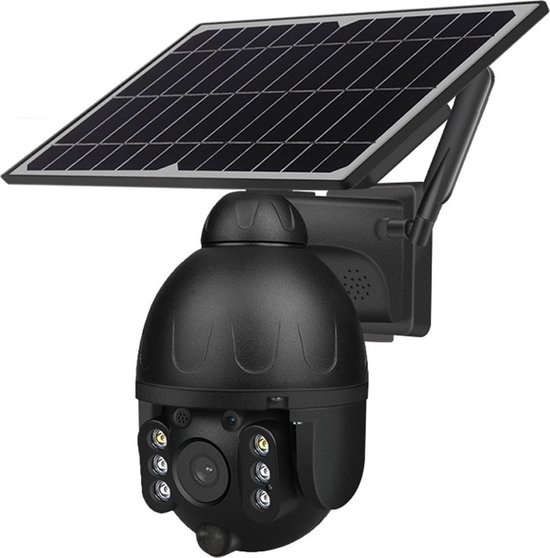DrPhone IPCAM5 - 1080P Full HD - 2,4GHz WiFi - 4MP - PTZ Camera - 355° PAN 160 ° Tilt - Zonne Energie - IP67 Waterdicht - Audio - Beveiligingscamera - Zwart van DrPhone
