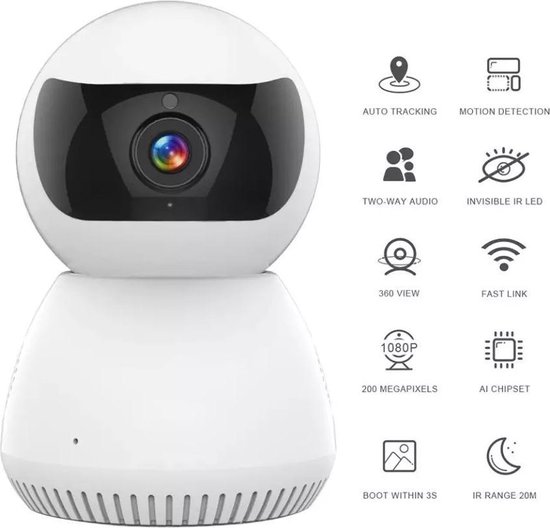 DrPhone Jooan Serie WIFI SMART Camera 1080P IP Cam IR Nachtzicht Motion Detectie/ Smart Pan/Tilt/Zoom - Babymonitor / Beveiliging - Smartphone / Tablet verbinding van DrPhone