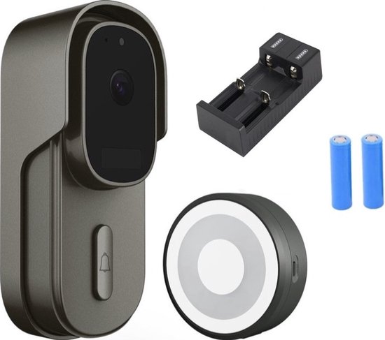 DrPhone LM4-B - Camera Deurbel Met Binnenbel - Met Stroomaansluiting - Smartcam Camera Deurbel Met Alexa & Google Assistant - Camera Deurbel Met Mobiele App - Zwart van Merkloos