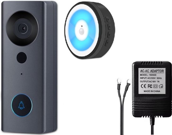 DrPhone LM6-A – Camera Deurbel Met Binnen Bel - Bekabeld Camera Deurbel Met Alexa & Google Assistant – Smartcam Camera Deurbel Met Mobiele App – Zwart van Merkloos