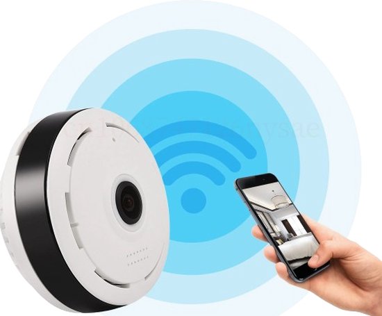 DrPhone MicroPano - Mini Camera Met 360° Panoramisch Zicht - Twee Weg Audio - Cloud- en SD-kaart Opslag - Bewegingsdetectie - Wit van DrPhone
