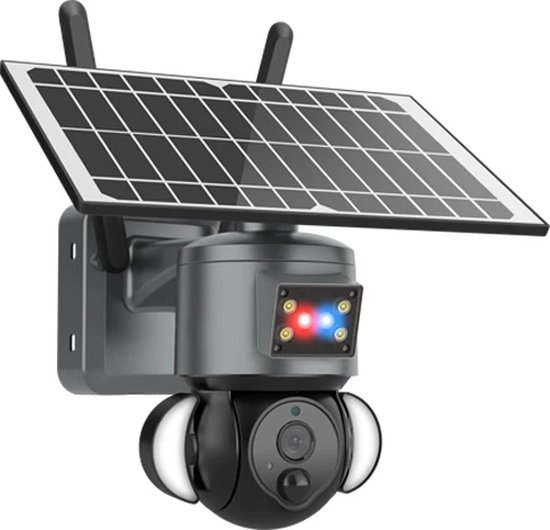DrPhone SolarGuard - 2.4 GHZ Wifi Solar Camera - 3MP Camera - Zonnepaneel Camera - Pan / Tilt - Zonne Energie - 2 Weg Audio - Beveiligingscamera - Zwart van DrPhone