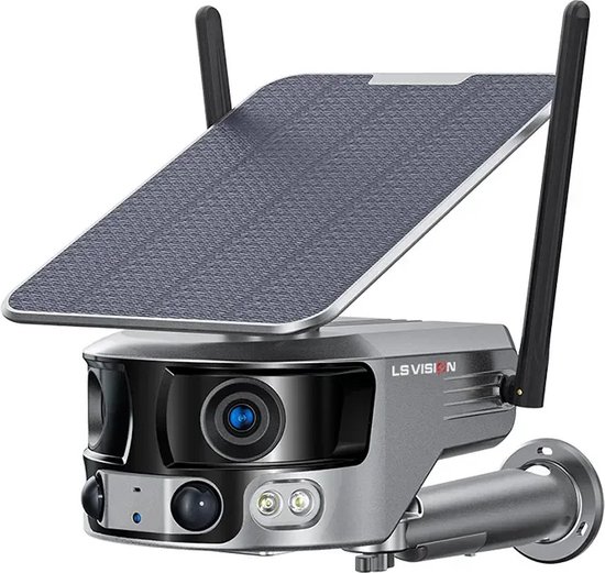 DrPhone SolarSentinel – 2.4 GHz Solar Camera - 4K UHD - 8MP 3840X2160p – 4X Optische Zoom – Pan / Tilt – Zonne Energie – 2 Weg Audio – Beveiligingscamera van DrPhone