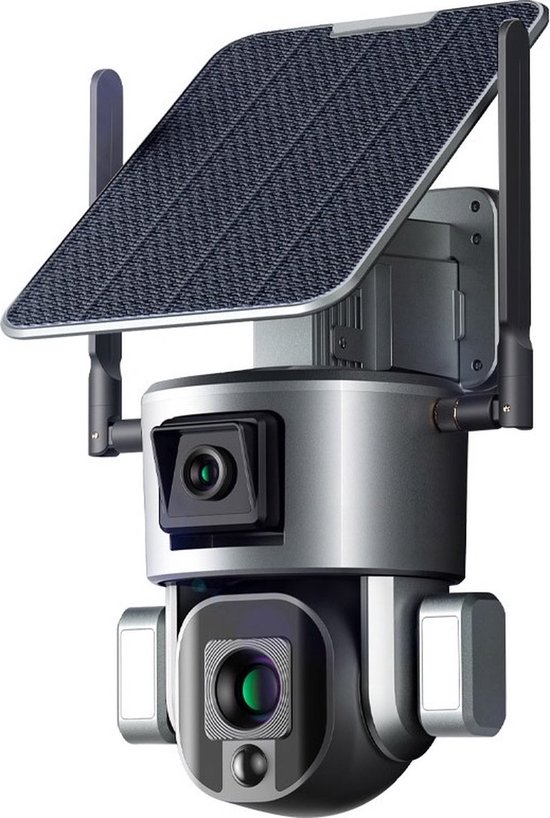 DrPhone SolarX - 4G Sim - Camera - 4K UHD - 8MP 3840X2160p - 10X Optische Zoom - Pan / Tilt - Zonne Energie - 2 Weg Audio - Beveiligingscamera van Merkloos