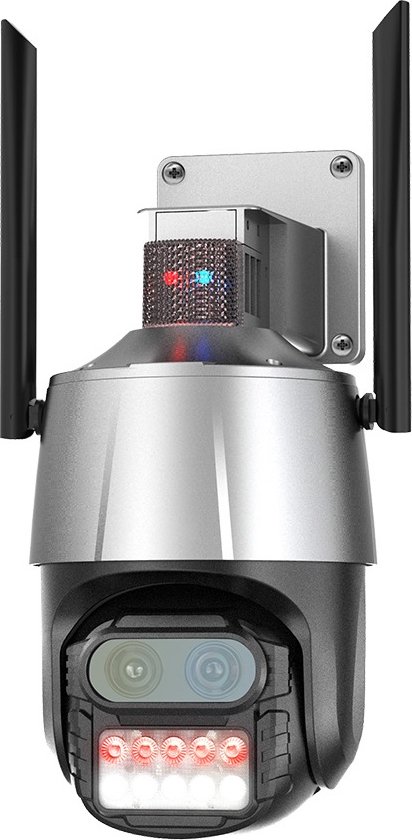 DrPhone WiView SmartCam - Smart Wifi Camera - Indoor En Outdoor Camera - Tweeweg Audio - Micro-SD Kaart Opslag - Infrarood - Zilver/Zwart van DrPhone