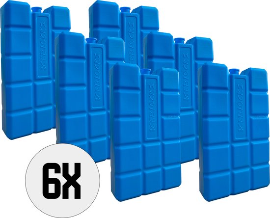 DULA Koelelementen - blauw - 6 stuks - 400 gram - 16x9x3,2cm van DULA