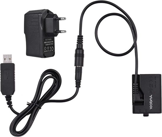 Dummy Battery DC Adapter voor Canon EOS Camera's - Voeding voor LP-E10 en Compatibele Modellen zoals Rebel T3, T5, T6, T7, T100, 1100D, 1200D, 1300D, 2000D, 4000D van Merkloos