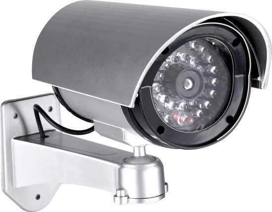Dummy beveiligingscamera - LED - 11 x 8 x 17 cm - Inbraakbeveiliging - voor binnen en buiten van Merkloos