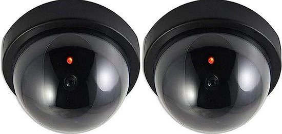 Dummy Camera (2 pack) - Beveiliging buiten en binnen - Beveiligingscamera - Waterdicht - Met LED indicator - Zonder baterijen - Nep camera - 35W - Rond - Zwart van Smartwares