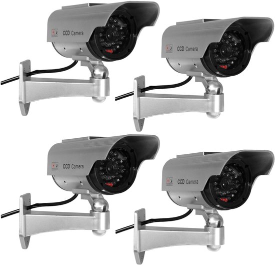 Dummy camera - 4 stuks - voor bewaking van CCTV-camera's op zonne-energie van Merkloos