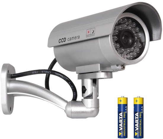 Dummy Camera Fancy IR9000 Videocamera IR LED Kleur Zilver - ser met batterijen van Merkloos
