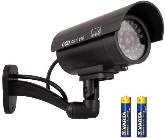 Dummy Camera met IR en LED - IR9000 B IR - set met batterijen van Merkloos