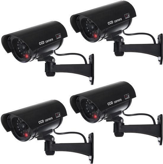 Dummy camera met knipperende LED - 4 stuks - IR1100 B IR voor buiten, zwart van Smartwares