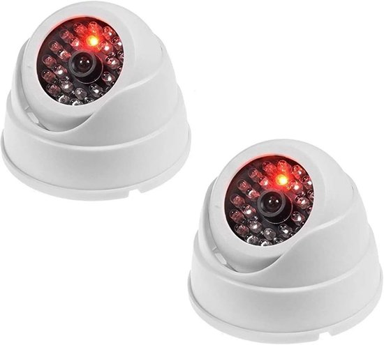 Dummy Camera - Nep Beveiliging - Huis Beveiligen - Knipperend LED - 2 Stuks - Wit