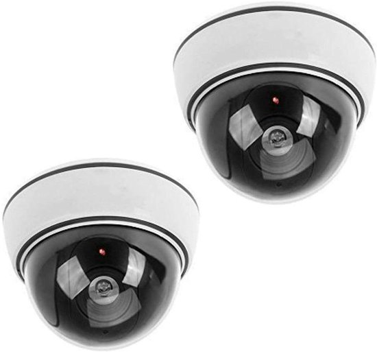 Dummy Camera - Nep Camera - Beveiliging Huis - Knipperend LED - 2 stuks - Wit