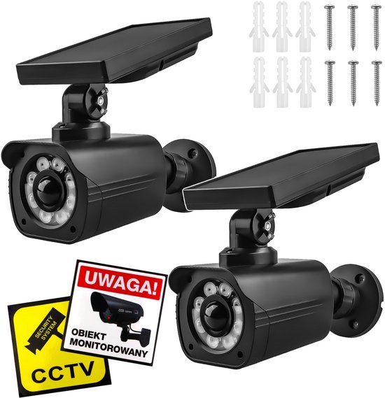 Dummy camera op Zonne-energie - SOL1800S/B - LED-knipperlicht - 2 stuks
