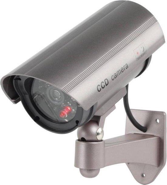 Dummy camera - realistisch - zilver - professioneel - voor binnen en buiten - knipperend led indicator van Smartwares