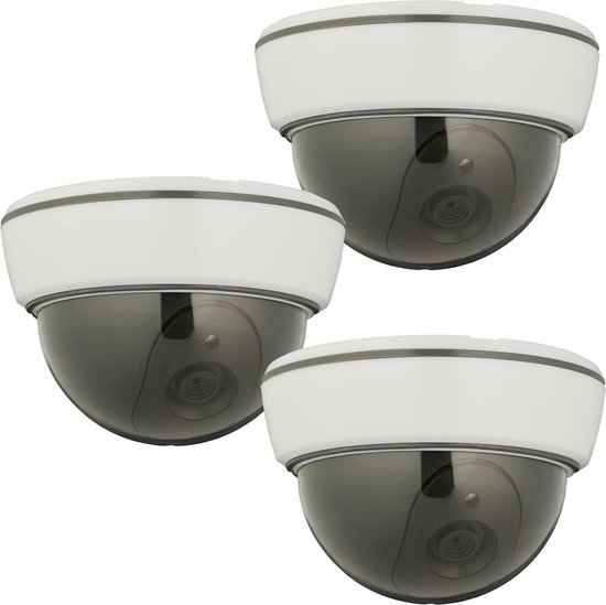 dummy dome camera - set van 3 - plafond - binnen - buiten - nep bewakingscamera van Merkloos