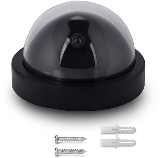 Dummy Fake Dome Surveillance Security Camera Simulated Lure Camera with LED Light for Indoor Outdoor Security Black Plastic van Merkloos