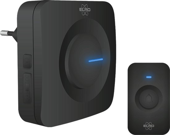 ELRO DB3000 Draadloze Deurbel Set – Plug-in Ontvanger - Bereik 300 meter - IP65 Waterdicht - 64 Melodieën - Zwart