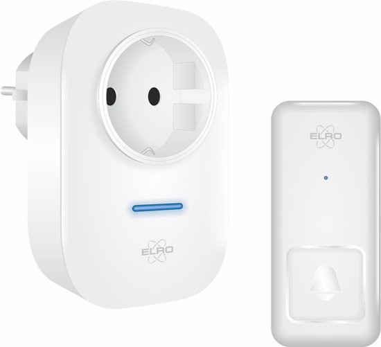 ELRO DB4000 Draadloze Kinetische Deurbel Set – Nederlandse Versie – met Plug-in Ontvanger met Stopcontact – Geen Batterijen nodig