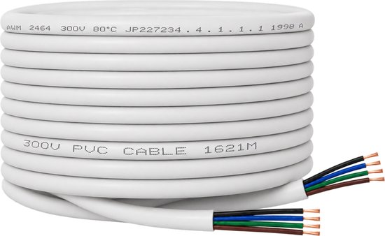 ELRO DVW20 4-Draads Intercomkabel 20 Meter – Incl. Connectoren – Geschikt voor ELRO DV700 & DV4000 Serie