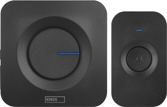 EMOS Draadloze deurbel voor thuisgebruik, werkt op 3 AAA-batterijen, P5728