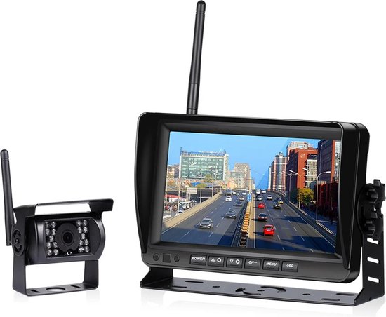 Empire's Product Achteruitrijcamera Draadloos - Parkeersensoren - Vrachtwagens - Bussen - Bestelwagens - 2 Camera's - 12/24V - Nachtzicht van Empire's Product