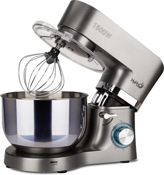 Empire's Product Mixer Met Mengkom - Deegmachine - Deegmixer - Kneedmachine - Met Kom - 1500W - Grijs van Empire's Product
