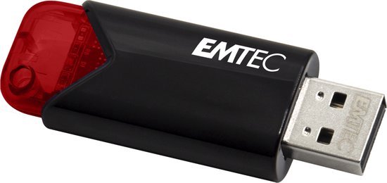Emtec Click Easy USB flash drive 16 GB USB Type-A 3.2 Gen 2 (3.1 Gen 2) Zwart, Rood van Emtec