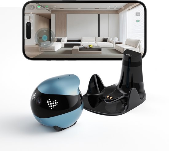 EnaBot - EBO Air 2 - Bewakingscamera - Familie/Huisdiergezelschap – 2K Camera – Infrarood navigatie - Blauw van EnaBot