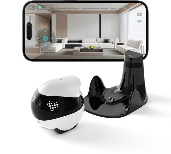 EnaBot - EBO Air 2 - Bewakingscamera - Familie/Huisdiergezelschap – 2K Camera – Infrarood navigatie - Wit van EnaBot