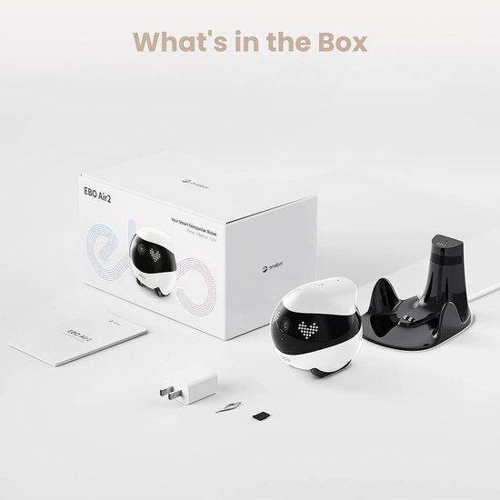 Enabot EBO Air 2 - Intelligente Volgrobot - 2K Ultra HD Camera - Speaker - Microfoon - Blauw