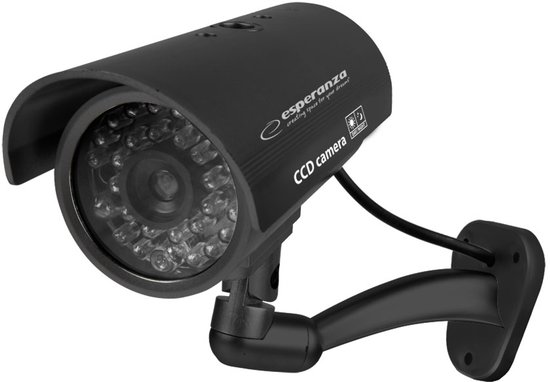 ESPERANZA Dummy Monitoring Camera Spectre Black – Realistische Nepcamera voor Beveiliging en Afschrikking - Inbraakbeveiliging - Dummy Camera van ESPERANZA