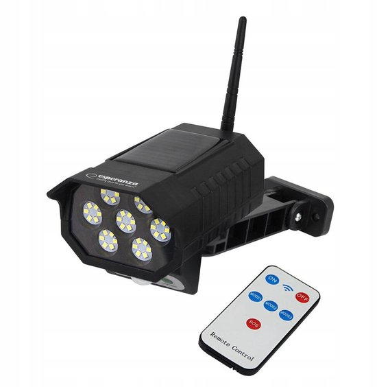 Esperanza Dummy Zonnepaneel Cameralamp – 42 LED – IP65 – 6500 K – Bewegingssensor & Afstandsbediening van ESP