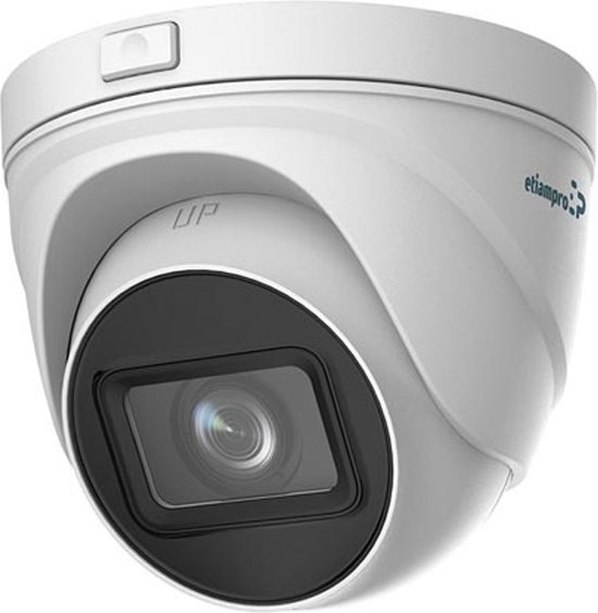 EtiamPro Dome IP-netwerkcamera, bewakingscamera, 4 MP, IR-leds, nachtzicht 30 m, varifocale lens, WDR-technologie, PoE-functie, app Guarding Vision, voor binnen en buiten, wit van EtiamPro