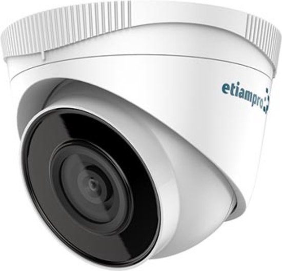 EtiamPro Dome IP-netwerkcamera, bewakingscamera, 4 MP, IR-leds, nachtzicht 30 m, vaste lens, WDR-technologie, PoE-functie, app Guarding Vision, voor binnen en buiten, wit van EtiamPro