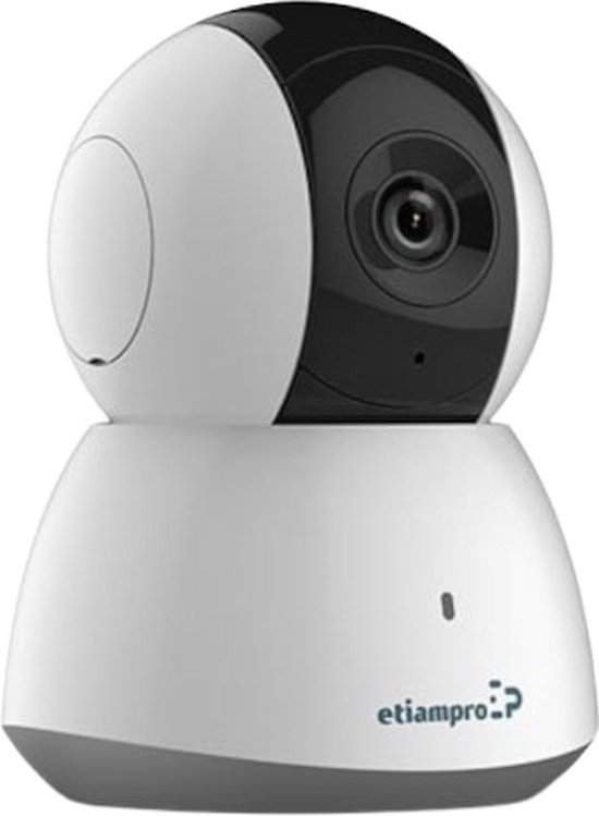 EtiamPro Mini IP-camera, bewakingscamera, wifi, pan/tilt, 2 MP, IR-leds, nachtzicht 10 m, vaste lens, DWDR-technologie, app Guarding Vision, voor binnen en buiten, wit van EtiamPro