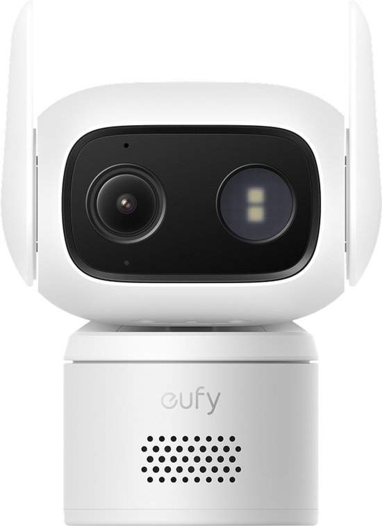 eufy Beveiliging Bedrade Cam C31, Wit, Kantelbare Beveiligingscamera, Binnen en Buiten, Duale Antenne, Kleurennachtzicht, Lokale Opslag, Geen Maandelijkse Kosten, IP66-Waterdicht, AI Mens/Voertuig/Huisdierdetectie, 24/7 Continue Opname van Merkloos