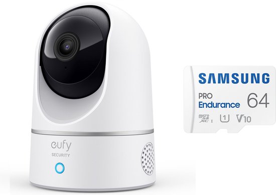 Eufy by Anker 2K Indoor Camera + SAMSUNG MicroSDXC 64GB PRO - Bundel van Eufy