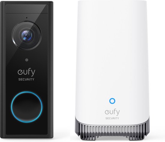 Eufy by Anker Video Deurbel - Draadloze Deurbelset -Zwart en wit- Inclusief HomeBase 3 - WiFi vereist van Eufy