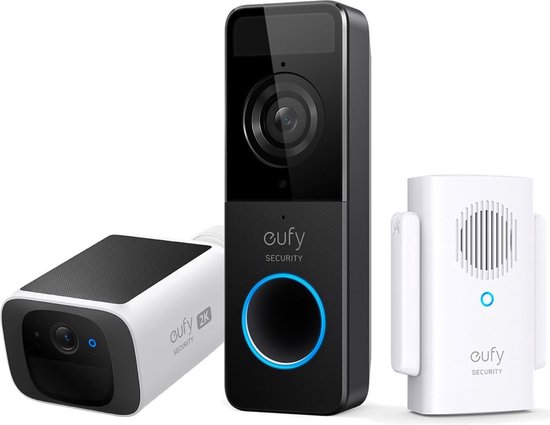 Eufy by Anker Videodeurbel + S220 Solocam beveiligingscamera bundel - Voor buiten - Op zonne-energie van Eufy