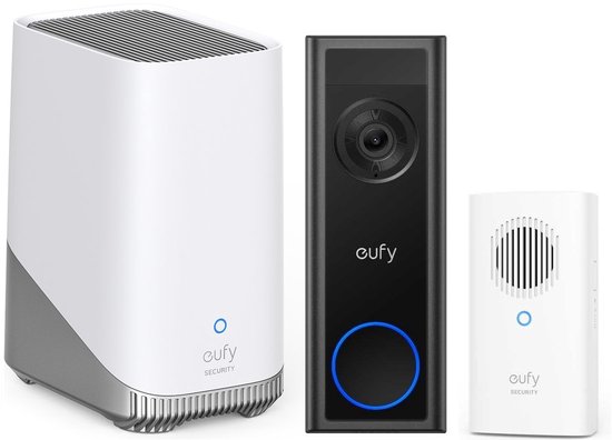 eufy C30 2K Draadloze Video Deurbel 2K FHD op accu + Chime + eufy HomeBase 3 S380 - Bundel van Eufy
