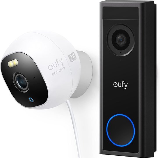 eufy C30 2K Draadloze Video Deurbelset 2K FHD - Accu + E220 2K solocam met 24/7 opname - kan ook zonder Homebase van Eufy