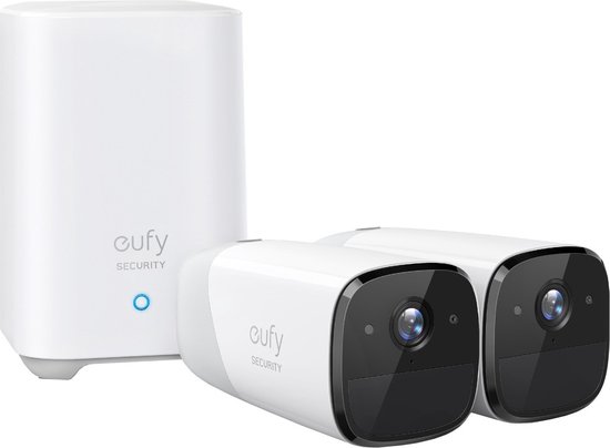 Eufy Cam 2 Pro 2K Draadloze Beveiligingsset - Inclusief Homebase en 2 Camera's - Wit van Eufy