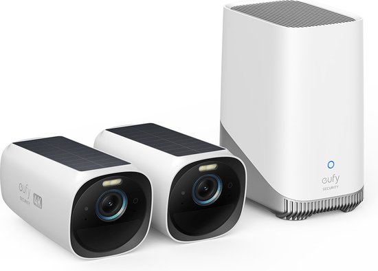 Eufy Cam 3 4K Draadloze Beveiligingsset - Inclusief Homebase 3 en 2 Solar Camera's - Wit van Eufy