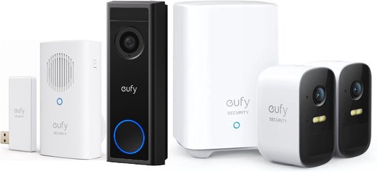Eufy deurbel starterkit | 2K Video Deurbel + 2C Camera set + Deurbelgong - Voordeelbundel van Eufy