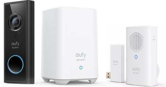 Eufy Draadloze Video Deurbelset Inclusief Homebase 2 + deurbelgong - Voordeelbundel van Eufy
