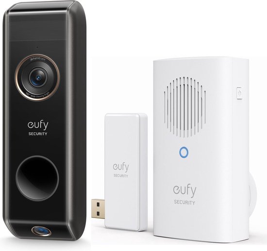 Eufy Dual 2 Pro 2K Draadloze Video Deurbel Uitbreiding inclusief verstelbare camera + Deurbelgong van Eufy