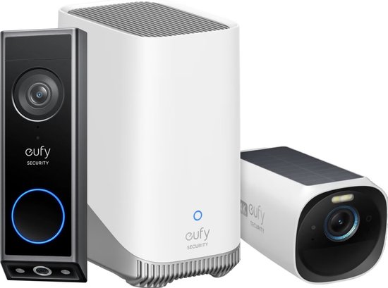 Eufy Eufycam 3 + Video Doorbell E340 + HomeBase 3 - Bundelvoordeel van Eufy